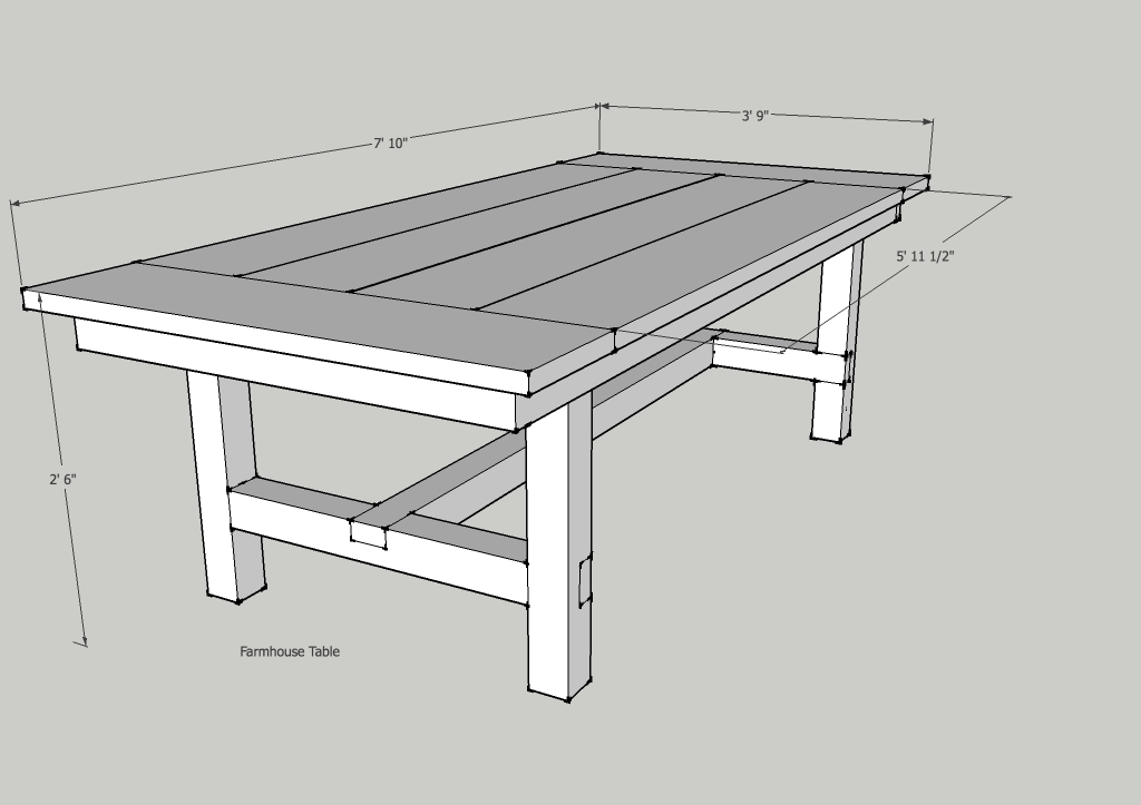 Dining Table  Frame Plans  PDF Woodworking