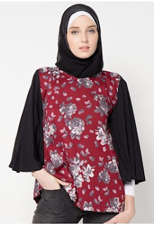Model Batik Muslim Kerja Motif Bunga