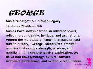 meaning of the name "GEORGE"