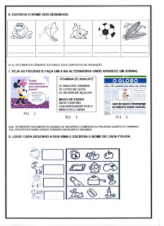 avaliação diagnostica 1 ano