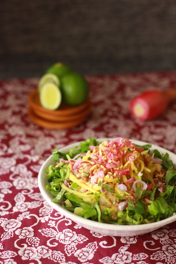 mango kerabu salad with asam laksa ingredients