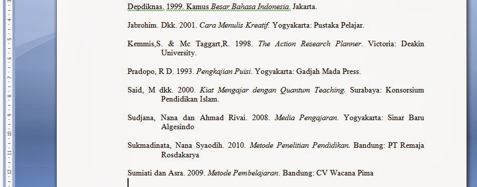 Menulis Daftar Pustaka  Pelajaran Bahasa Indonesia