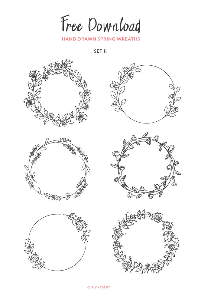 FREE DOWNLOAD a new set of 6 flower spring wreaths vectors to use on your designs this upcoming season. Files available in eps and png. #free #vectors #spring #crafts #diy #design