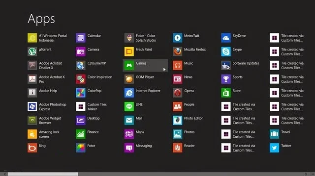 Tips Menambahkan Aplikasi ataupun Software pada Start Screen Windows 8