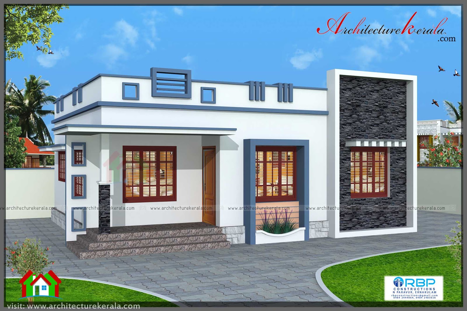 760 SQUARE FEET 3  BEDROOM  HOUSE  PLAN  ARCHITECTURE KERALA