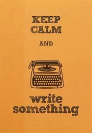 A banner saying keep calm abd write something