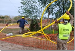 Informe de avance de la red de agua, cloacas y gas en el distrito