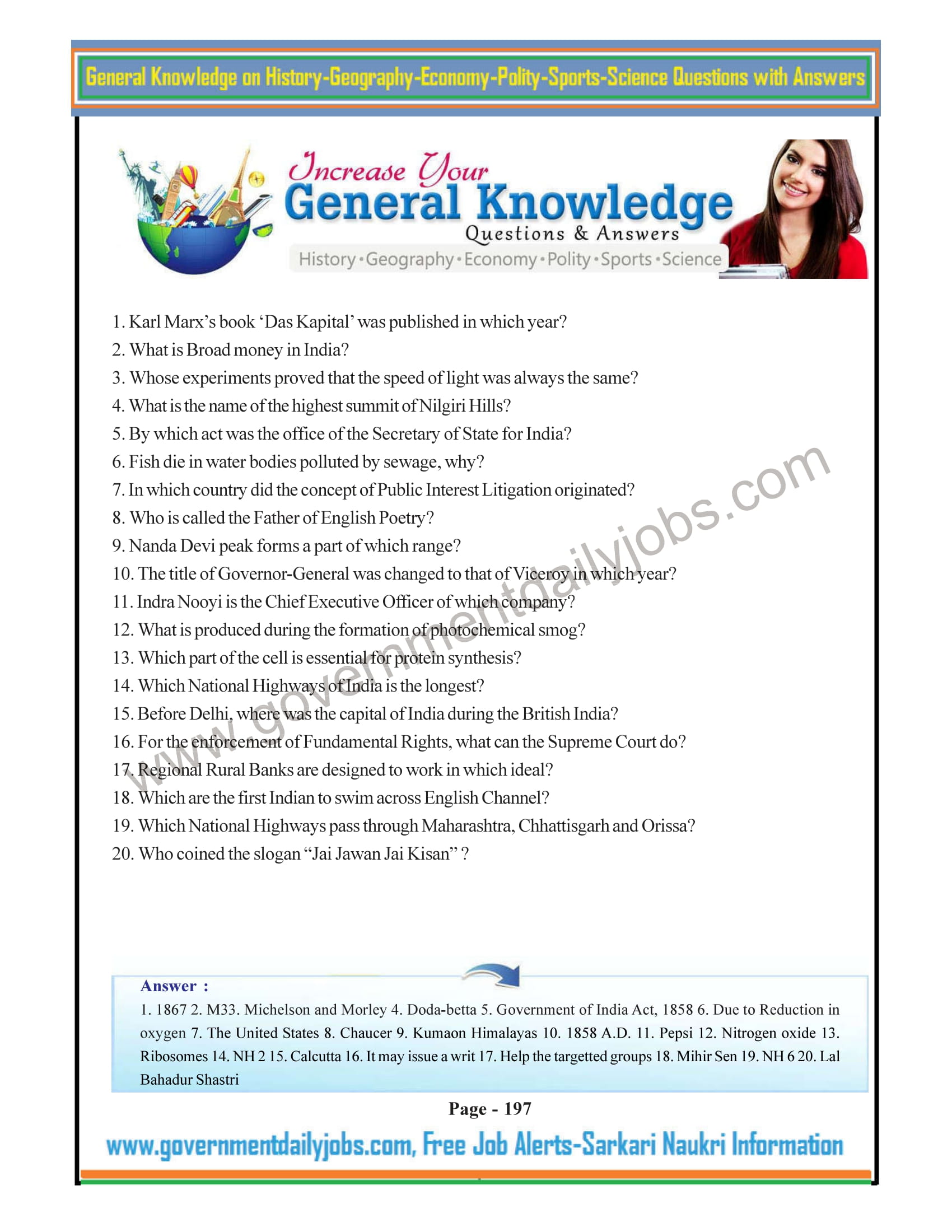 GENERAL KNOWLEDGE QUIZ WITH ANSWERS