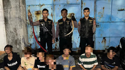 Polrestabes Surabaya Berhasil Amankan 7 Remaja Gangster yang Resahkan Warga