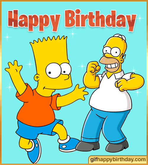 gif happy birthday Simpson