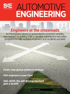 Automotive Engineering 2018-08 - September 2018 | ISSN 2331-7639 | TRUE PDF | Mensile | Professionisti | Meccanica | Progettazione | Automobili | Tecnologia
Automotive industry engineers and product developers are pushing the boundaries of technology for better vehicle efficiency, performance, safety and comfort. Increasingly stringent fuel economy, emissions and safety regulations, and the ongoing challenge of adding customer-pleasing features while reducing cost, are driving this development.
In the U.S., Europe, and Asia, new regulations aimed at reducing vehicle fuel consumption/CO2 are opening the door for exciting advancements in combustion engines, fuels, electrified powertrains, and new energy-storage technologies. Meanwhile, technologies that connect us to our vehicles are steadily paving the way toward automated and even autonomous driving.
Each issue includes special features and technology reports, from topics including:  vehicle development & systems engineering, powertrain & subsystems, environment, electronics, testing & simulation, and design for manufacturing