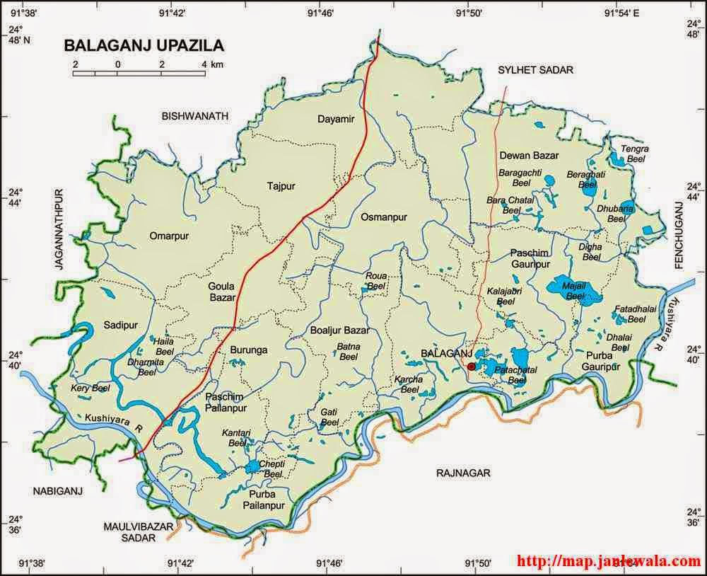balaganj upazila map of bangladesh