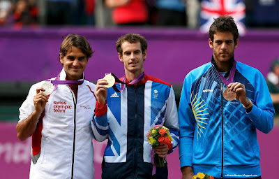 Andy Murray - Roger Federer - Juan Martin del Potro London 2012 Olympic Games Tennis Medalists Hd Wallpaper