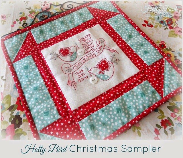 Holly Bird Sampler Jenny of Elefantz Christmas Main Photo Holly Bird Sampler Jenny of Elefantz Christmas Main Photo