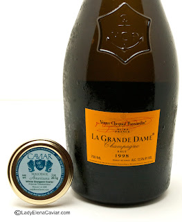 La Grande Dame Champagne and White Sturgeon Caviar pairing