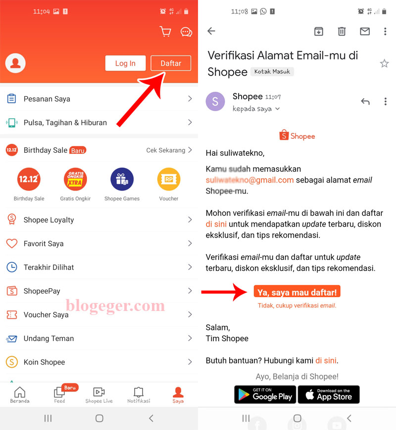 Cara Daftar Akun Shopee