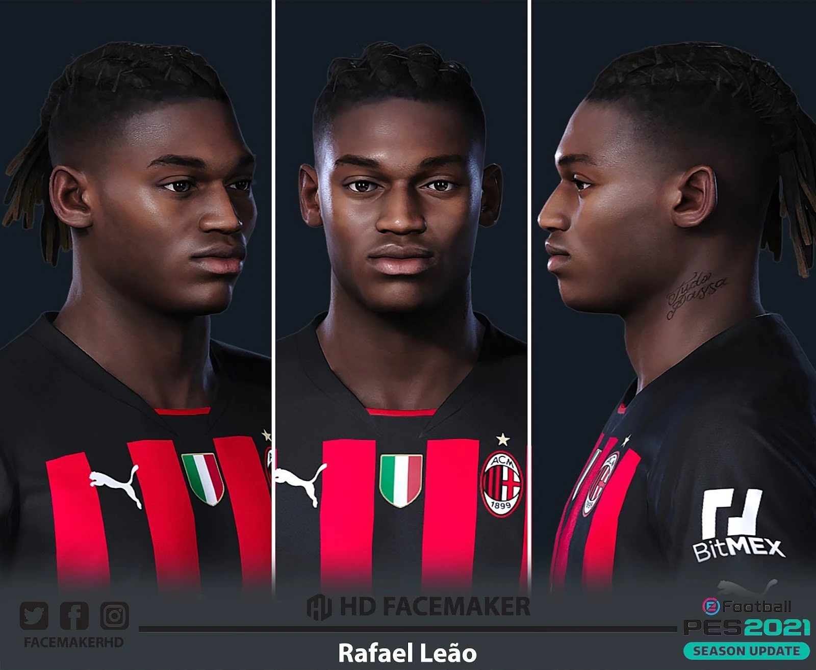 PES 2021 Rafael Leão Face 2023