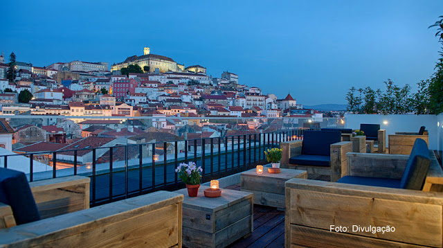 Hospedagem em Coimbra - Terraço do Hotel Oslo, com vista para o Centro Histórico