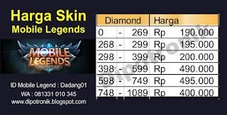Skin Mobile Legends Murah Kudus semarang tembalang diamond