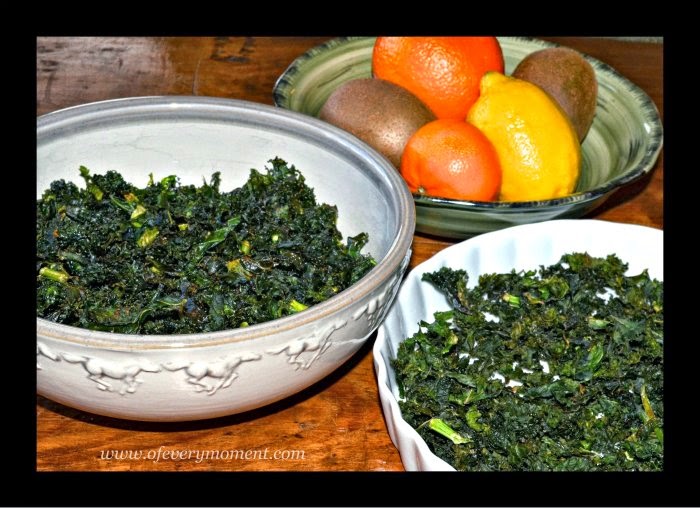 Snack, kale chips, made from scratch