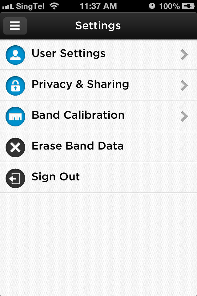 Jawbone Up Tips Jawbone Up App Settings