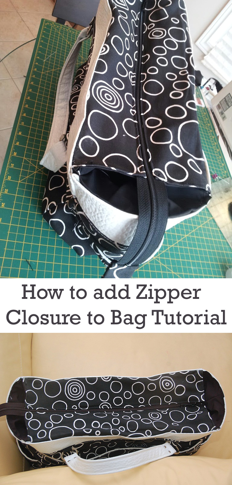 How to add Zipper Closure to Bag Tutorial