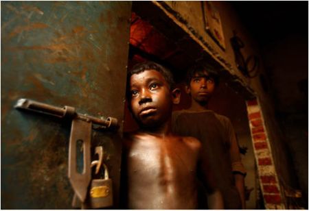 Child labour is done by any working child who is under the age specified by