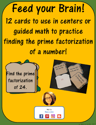  Feed Your Brain! Prime Factorization Practice for Math centers