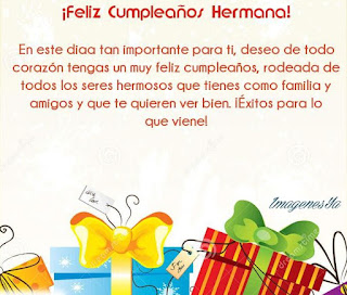 Feliz Cumpleaños Hermana