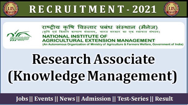 Recruitment for Research Associate (Knowledge Management) at Manage, Hyderabad 