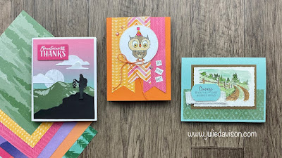Sale-a-Bration Favorites: 3 Cards with Enjoy the Journey DSP, Adorable Owls, In the Country, and Sending Support + VIDEO