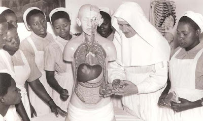 Sr. Tetwigis teaching in the then new Nursing School