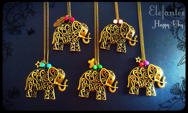 happy uky  complementos collares elefante vintage handmade barcelona