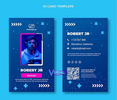 Download Template Mentahan Id Card Kosong Gratis Siap Edit Word, PSD, CDR