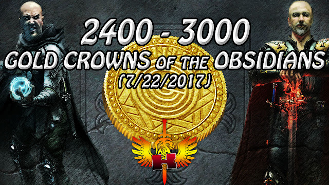 Gold Crowns of the Obsidians, 2400 - 3000 Game Gold Per gCOTO (7/22/2017)