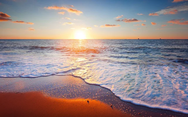 Papel de Parede Pôr do sol sobre a Praia