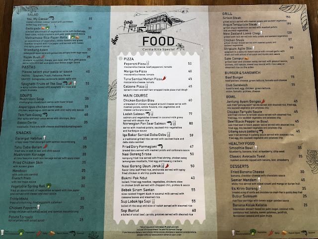 Daftar menu Cerita Kita Cafe and Eatery Magelang - habisliburan.com