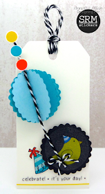 SRM Stickers Blog - Birthday Tag by Annette - #birthday #tag #stickers #twine #punched pieces