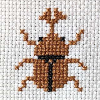 Tiny beetle cross stitch pattern