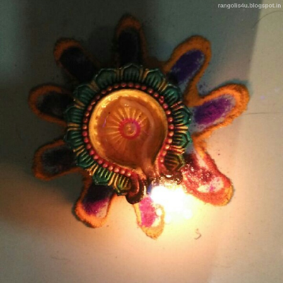 Rangolis with Diyas