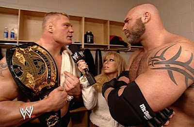 WWE Royal Rumble 2004 - Brock Lesnar confronts Goldberg