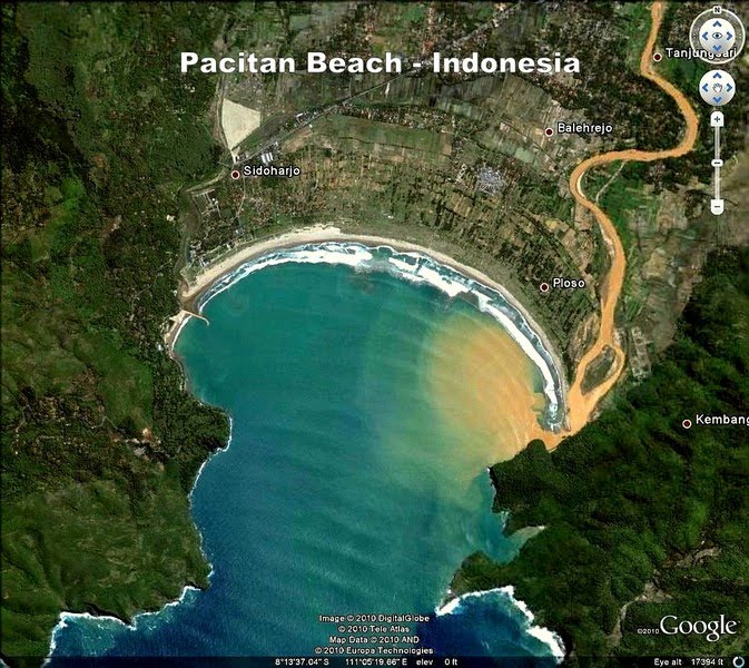 Google Earth Snapshot Pacitan Beach Indonesia 
