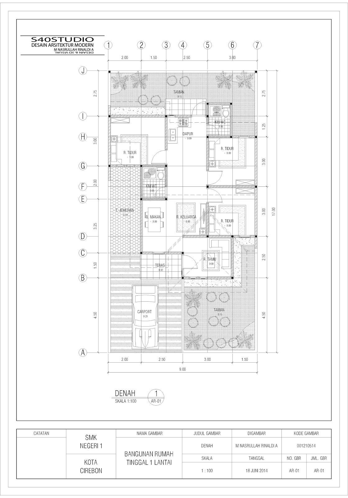 100 Desain Rumah Minimalis Ukuran 7 X 9 27 Contoh Denah Rumah 2