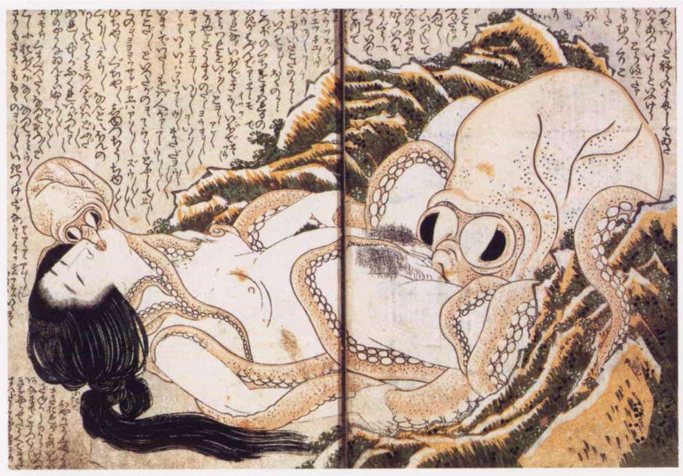 orale seks met een octopus