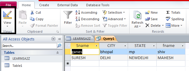 INTERVIEW, make ms access query table, sql क्वेरी से टेबल कैसे बनाये, SQL Query, SQL QUIZ, TABLE FILTER, VIEW TABLE