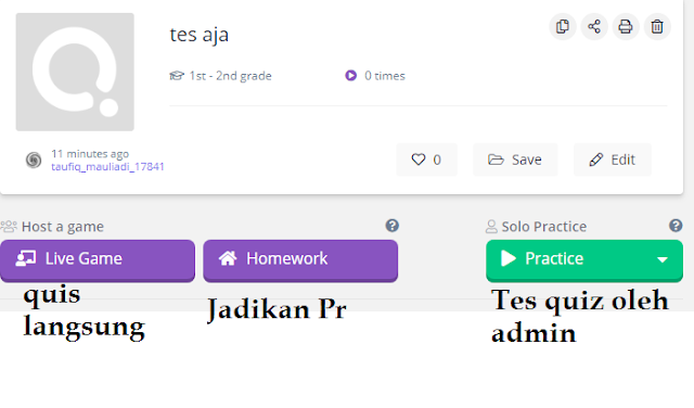 Bagikan quiz Pada siswa