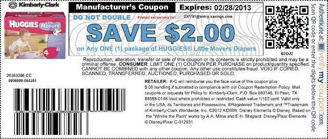 Huggies Printable Coupon September 2013