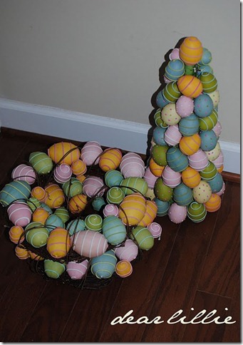 dear lillie colored egg topiary