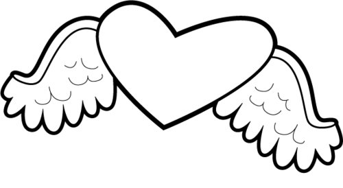 Hearts With Wings Coloring Sheets 3