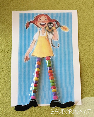 Pippi-Langstrumpfs Strumpf DIY, Smarties, Kinder, Kindergarten, Karte, Funny, bunt